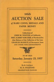 106th auction sale of rare coins, medals, and paper money. [01/23/1937]