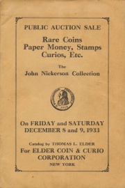 Public auction sale : collection of John Nickerson of Boston, Mass., and others. [12/08/1933]