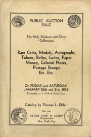 Public auction sale : the Hall, Clarkson and other collections. [01/20/1933]