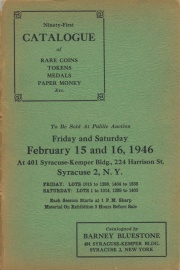 Ninety-first catalogue of rare coins, tokens, medals, paper money, etc. [02/15/1946]