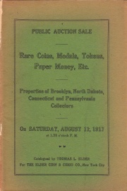 Public auction sale : several consignments of coins, medals, tokens, paper money, cut gem stones, etc. [08/11/1917]