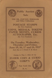 Public auction sale : the Dr. Clifton Wheeler and other collections. [06/15/1937]