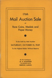 176th mail auction sale of rare coins, medals, and paper money. [10/15/1949]