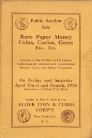 Public auction sale : collections of colonial and continental money, autographs, coins, medals, broken bank notes, tokens, etc. etc. [04/03/1936]
