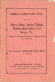 Public auction sale : collections of George H. Clarke, Peterboro, Ont., M. D. Messayah, of New York, J. S. Smith, Buffalo, N. Y., and others. [12/11/1920]