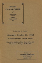Fifty-fifth catalogue of rare coins, tokens, medals, paper money, etc. [10/19/1940]