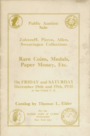 Public auction sale : Zolotzeff, Pierce, J. W. Allen, Swearingen and other collections. [12/18/1931]