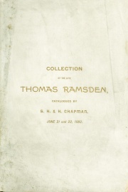 CATALOGUE OF THE COLLECTION OF COINS AND MEDALS OF THE UNITED STATES, FORMED BY THE LATE THOMAS RAMSDEN, OF PITTSBURGH, AND SOLD BY ORDER OF HIS EXECUTORS.