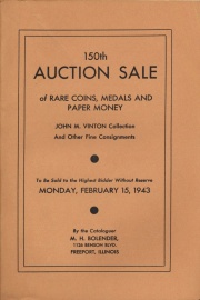 150th auction sale of rare coins, medals, and paper money. [02/15/1943]