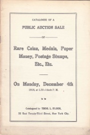 Public auction sale of a private consignment of rare coins, medals, paper money, tokens, etc. [12/04/1916]
