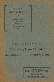 Seventh catalogue of rare coins, tokens, medals, paper money, etc. [06/25/1942]