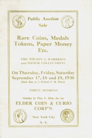 Public auction sale : the Wilson S. Harrison and other collections. [09/17/1936]