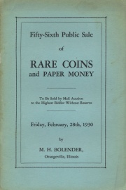 Fifty-sixth public sale of rare coins and paper money. [02/28/1930]