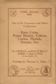 Public auction sale : the S. H. Chapman and other collections. [04/01/1932]