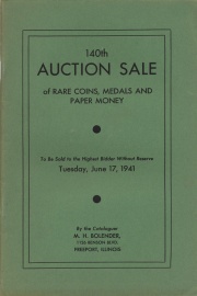 140th auction sale of rare coins, medals, and paper money. [06/17/1941]