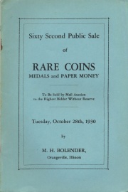 Sixty second public sale of rare coins, medals, and paper money. [10/28/1930]