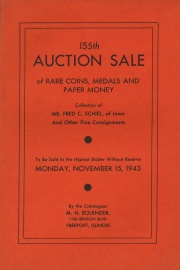 155th auction sale of rare coins, medals, and paper money. [11/15/1943]