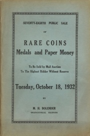 Seventy-eighth public sale of rare coins, medals, and paper money. [10/18/1932]