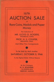 167th auction sale of rare coins, medals, and paper money. [10/05/1946]