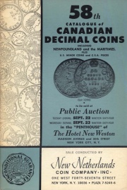 58th catalogue of Canadian decimal coins. [09/22-23/1964]