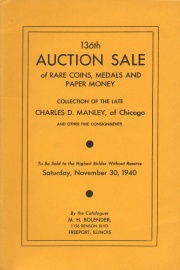 136th auction sale of rare coins, medals, and paper money. [11/30/1940]