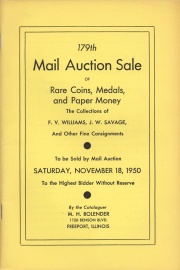 179th mail auction sale of rare coins, medals, and paper money. [11/18/1950]