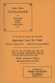 Fifty-third catalogue of rare coins, tokens, medals, paper money, etc. [07/20/1940]