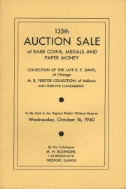 135th auction sale of rare coins, medals, and paper money. [10/16/1940]
