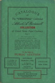 Catalogue of the original celbrated Albert A. Grinnell collection of United States paper currency. part 5, this part consists of national bank notes arranged alphabetically by cities ... [03/02/1946]
