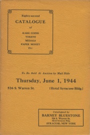 Eighty-second catalogue of rare coins, tokens, medals, paper money, etc. [06/01/1944]