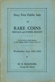Sixty first public sale of rare coins, medals, and paper money. [09/10/1930]