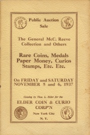 Public auction sale : the General McC. Reeve and other collections. [11/05/1937]