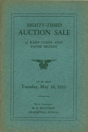 Eighty-third auction sale of rare coins and paper money. [05/16/1933]