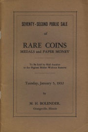 Seventy-second public sale of rare coins, medals, and paper money. [01/05/1932]