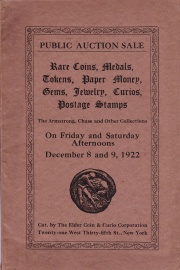 Public auction sale : the Chase and Armstrong collections of coins, paper money, curios, necklaces, etc. [12/08/1922]