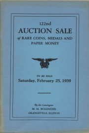 122nd auction sale of rare coins, medals, and paper money. [02/25/1939]