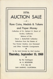 197th auction sale of rare coins, medals & tokens, and paper money. [09/15/1960]