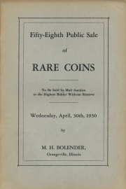 Fifty-eighth public sale of rare coins. [04/30/1930]
