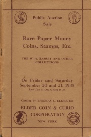 Public auction sale : the fine paper money collection of Mrs. A. W. Basset, of Vermont, and other collections of coins, etc. [09/20/1935]