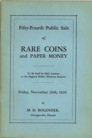 Fifty-fourth public sale of rare coins and paper money. [11/29/1929]