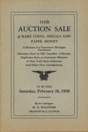114th auction sale of rare coins, medals, and paper money. [02/26/1938]