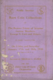 Public sale : of the Benson estate of Arizona, Guttag Brothers, George S. Fash, etc., etc. [01/17/1930]