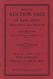 Seventh public auction sale : rare coins, tokens, medals, paper money, etc. [02/17/1933]