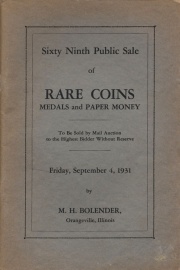 Sixty ninth public sale of rare coins, medals, and paper money. [09/04/1931]