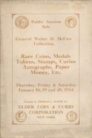 Public auction sale : the General Walter D. McCaw and other collections. [01/18/1934]