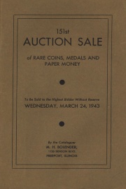 151st auction sale of rare coins, medals, and paper money. [03/24/1943]