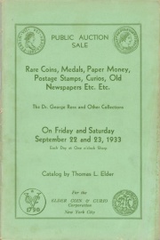 Public sale : the George Ross and other collections. [09/22/1933]