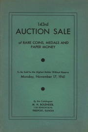 143rd auction sale of rare coins, medals, and paper money. [11/17/1941]