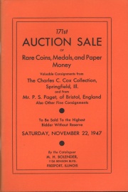 171st auction sale of rare coins, medals, and paper money. [11/22/1947]