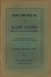 Seventy-third public sale of rare coins, medals, and paper money. [02/09/1932]